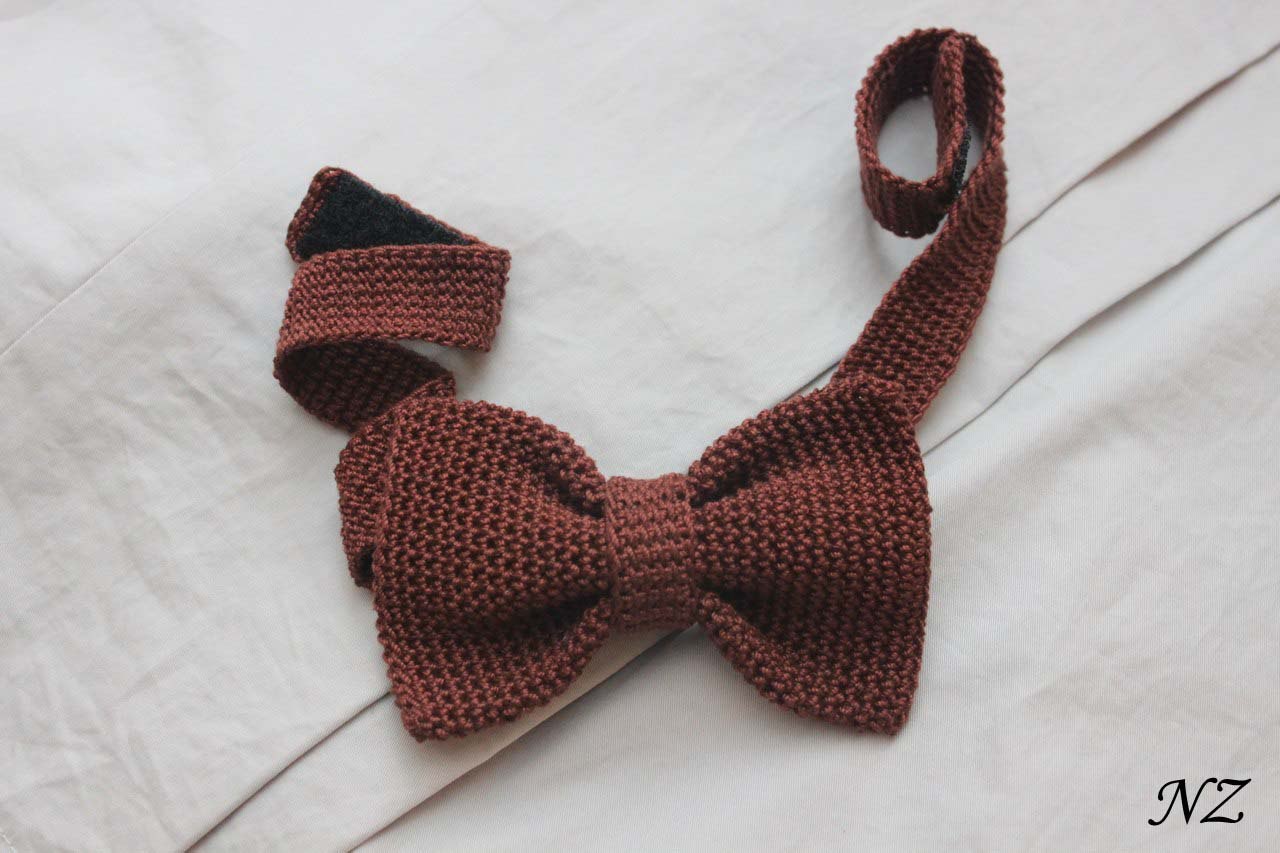 Вязаный галстук-бабочка | Пикабу